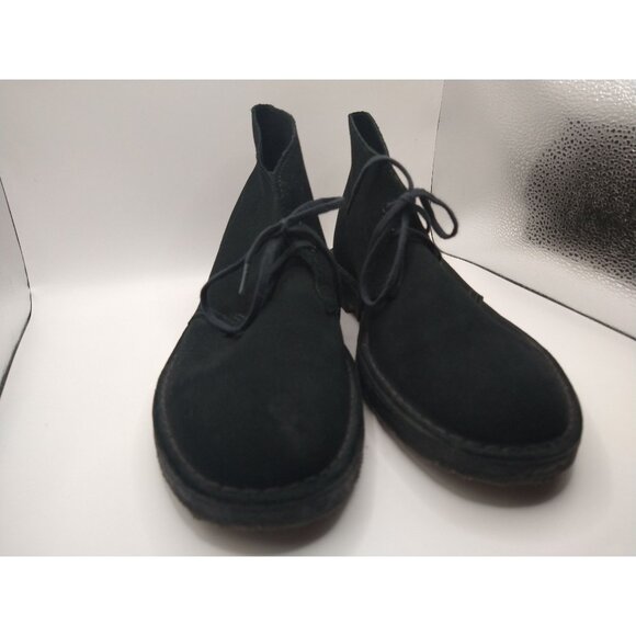 Mens Clarks Originals Black Suede Desert Boots Lace-Up Durable Sole Classic Desi main image 7